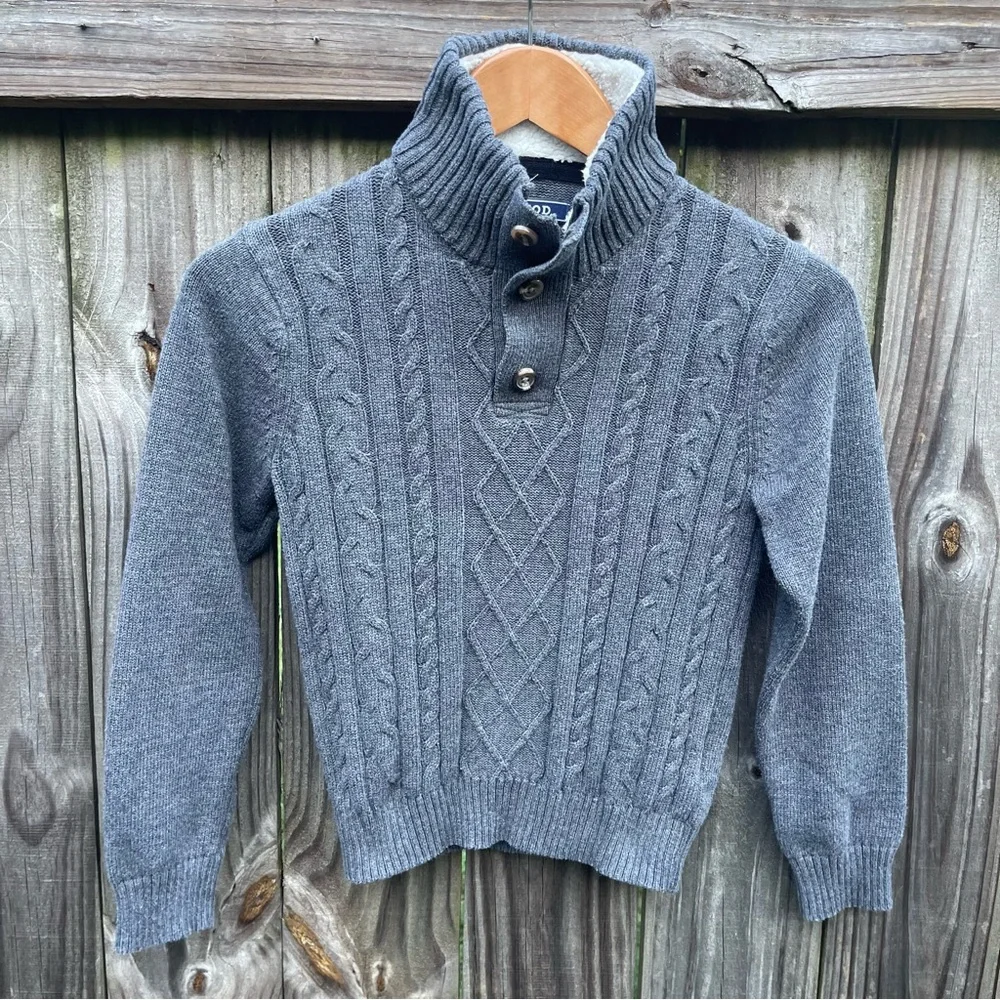 IZOD Sweater Kids Size 8 S/P Gray Pullover 1/4 Zip Mock Neck - Picture 1 of 4